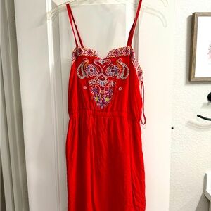 Chelsea and Violet red embroidered mini dress